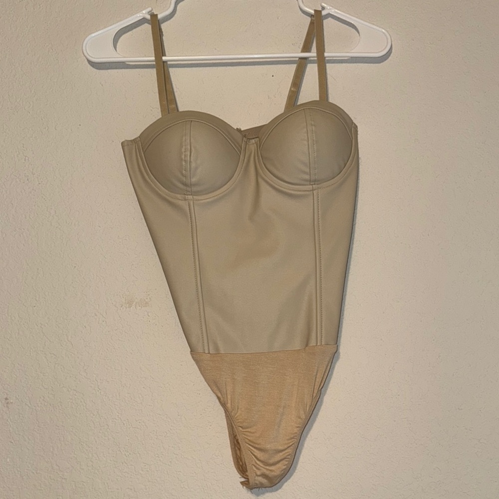 Elegant‎ Leather Tan Bodysuit
